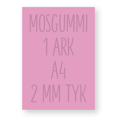 Lyserød mosgummi A4 (1 ark)