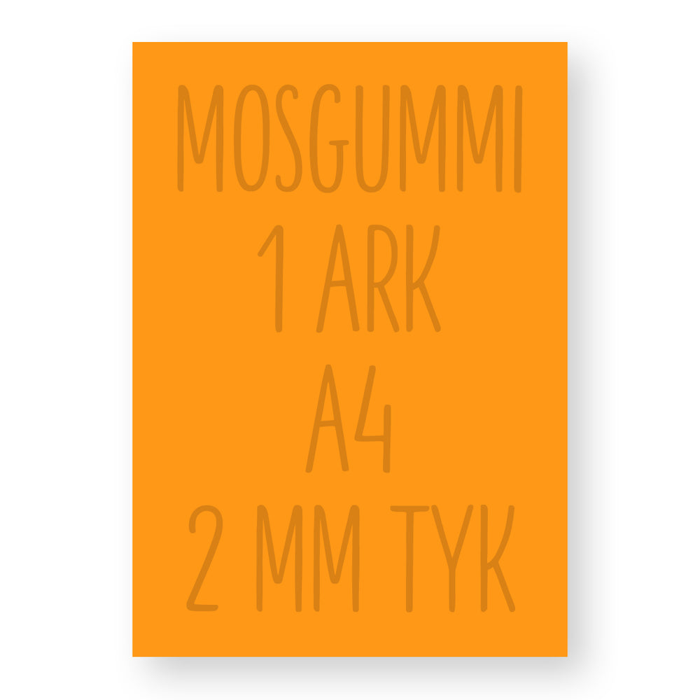 Orange mosgummi A4 (1 ark)