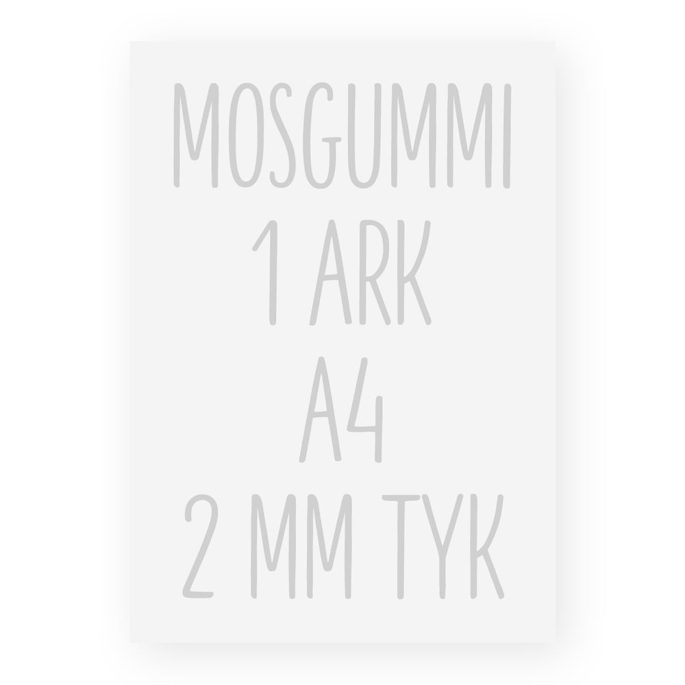 Råhvid mosgummi A4 (1 ark)