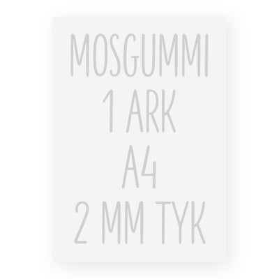 Råhvid mosgummi A4 (1 ark)