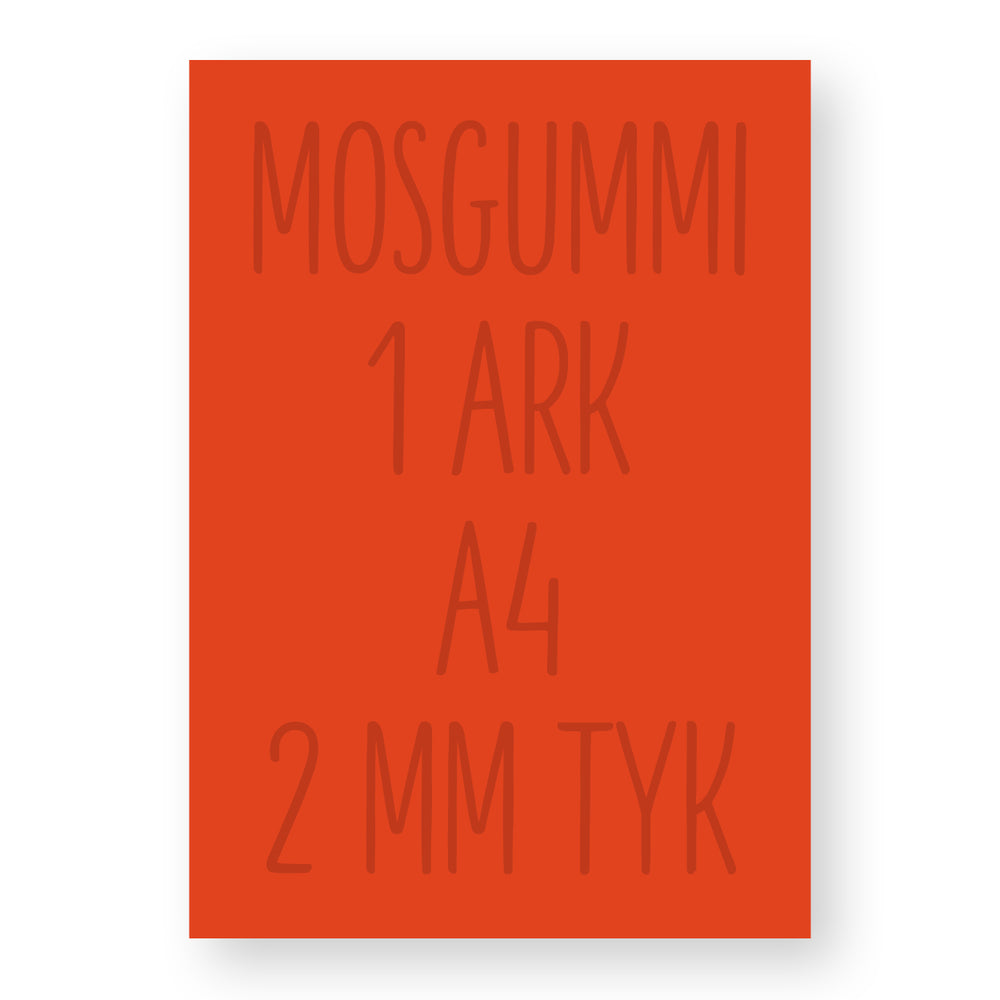 Rød mosgummi A4 (1 ark)